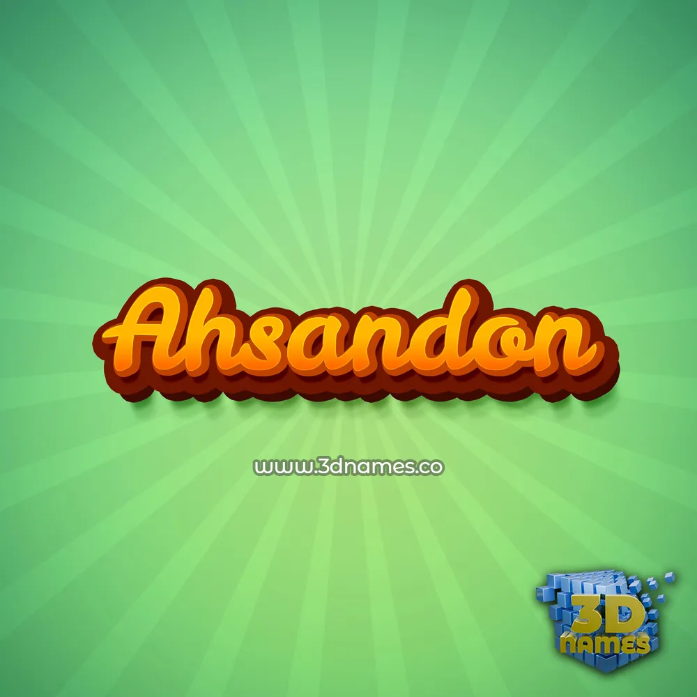 ahsandon in Green Rays style - 3D name wallpaper