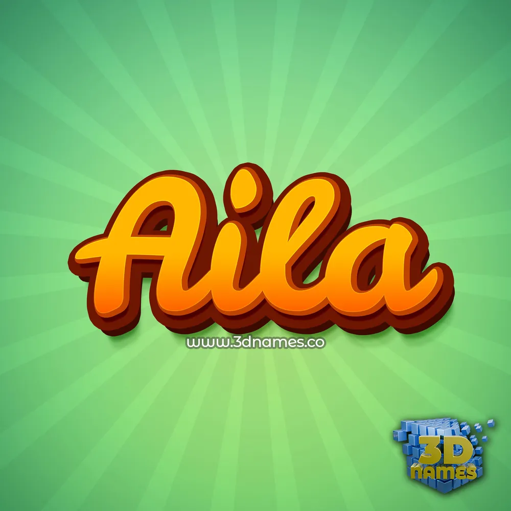 aila in Green Rays style - 3D name wallpaper