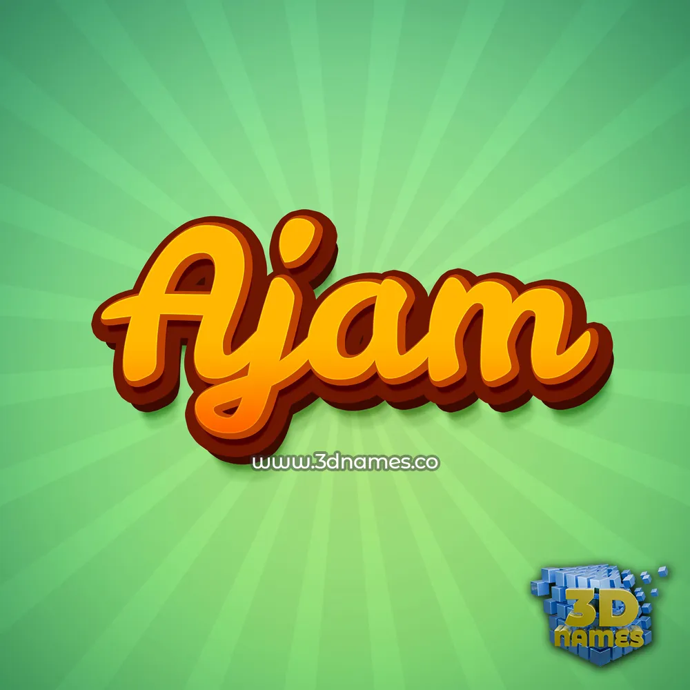 ajam in Green Rays style - 3D name wallpaper ajam in Green Rays style - 3D name wallpaper