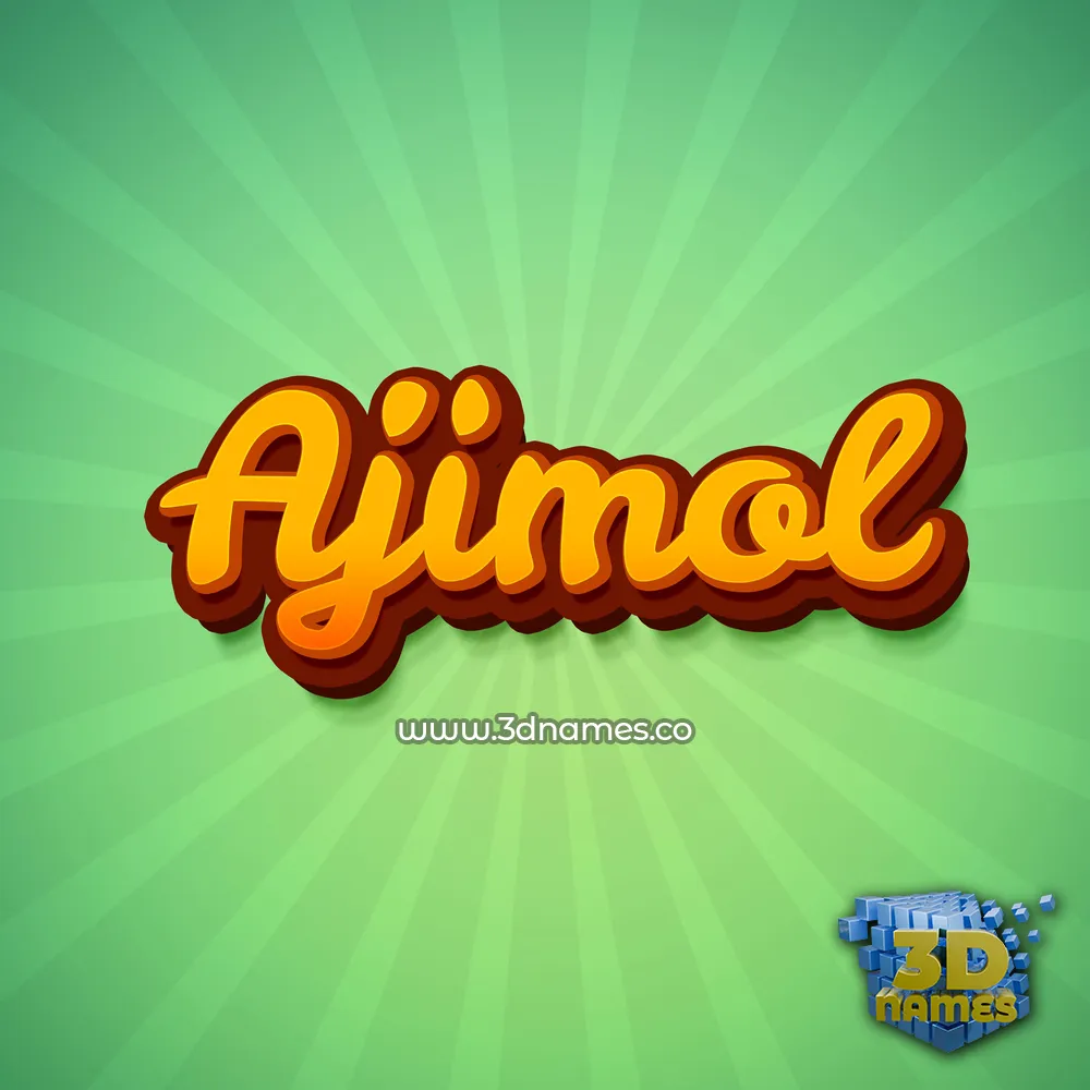 ajimol in Green Rays style - 3D name wallpaper