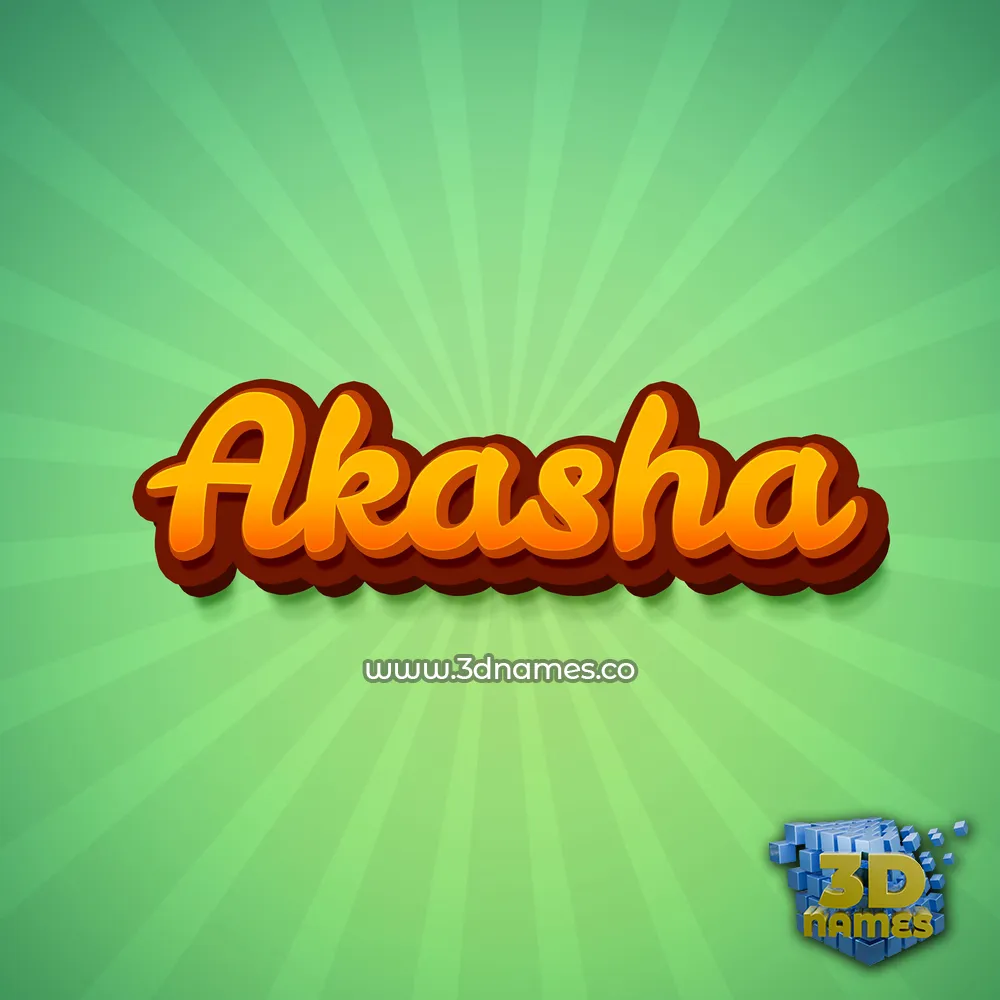 akasha in Green Rays style - 3D name wallpaper