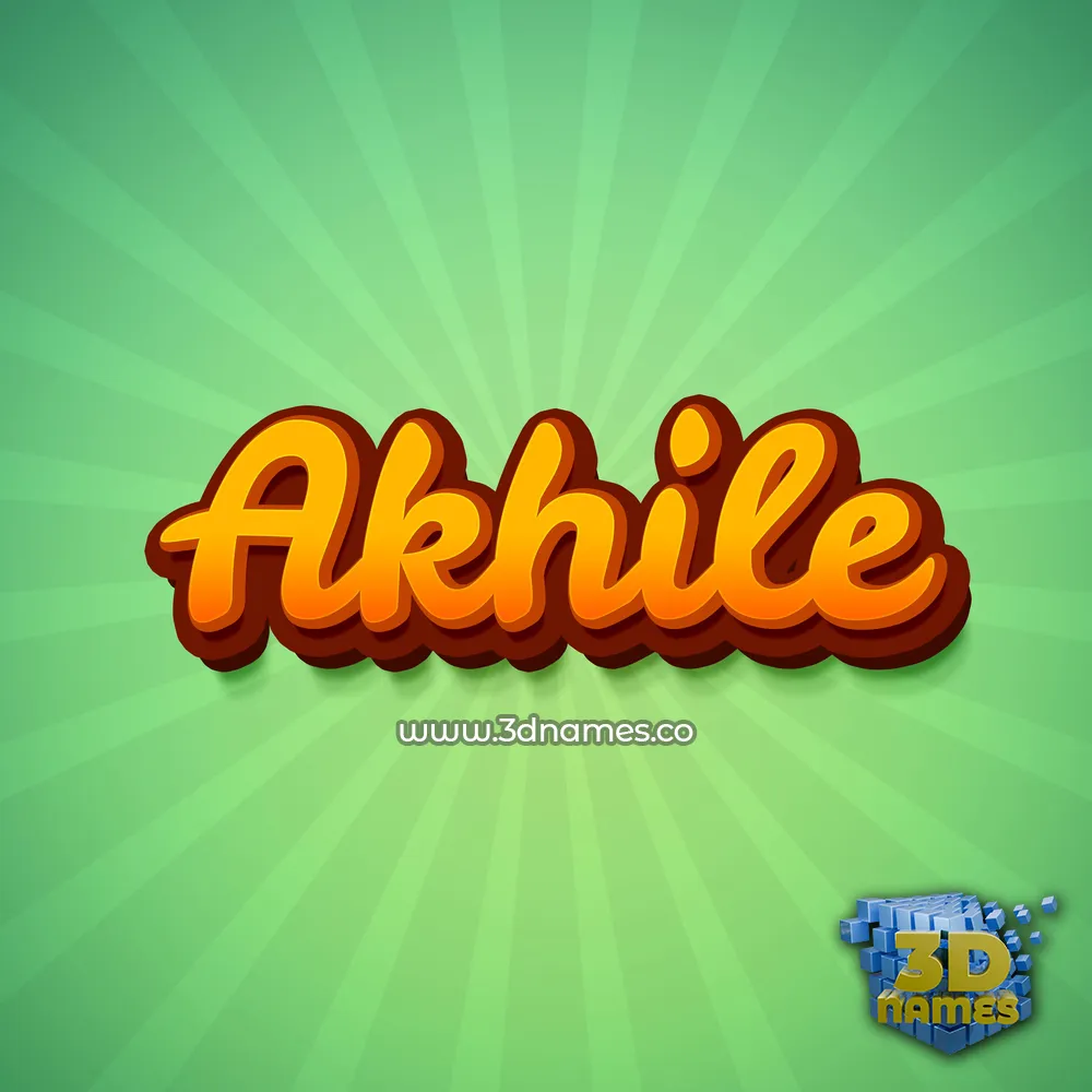 akhile in Green Rays style - 3D name wallpaper