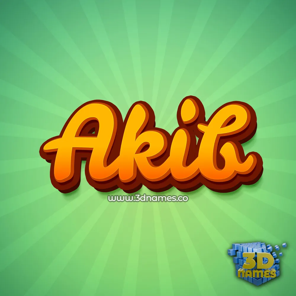 akib in Green Rays style - 3D name wallpaper