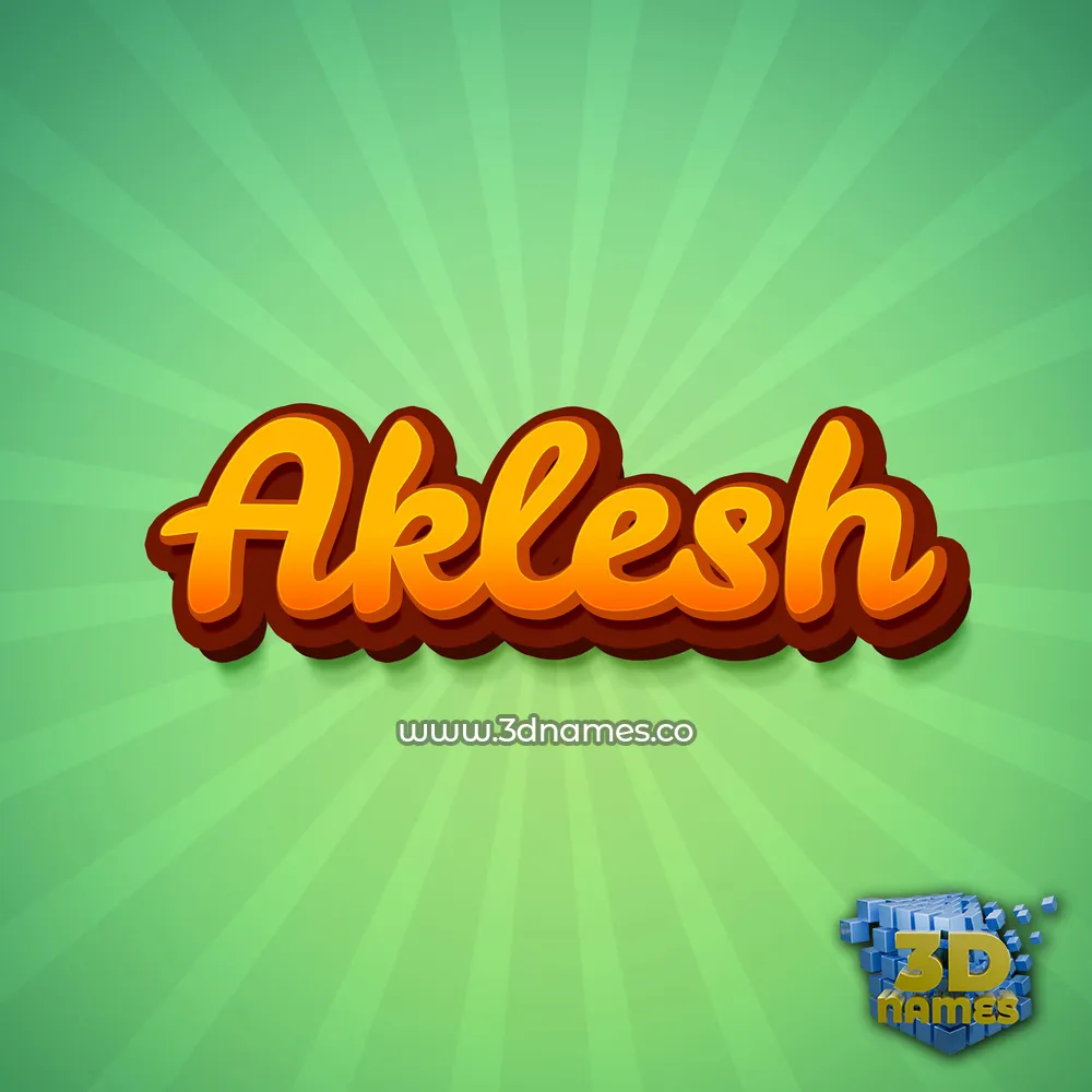 aklesh in Green Rays style - 3D name wallpaper