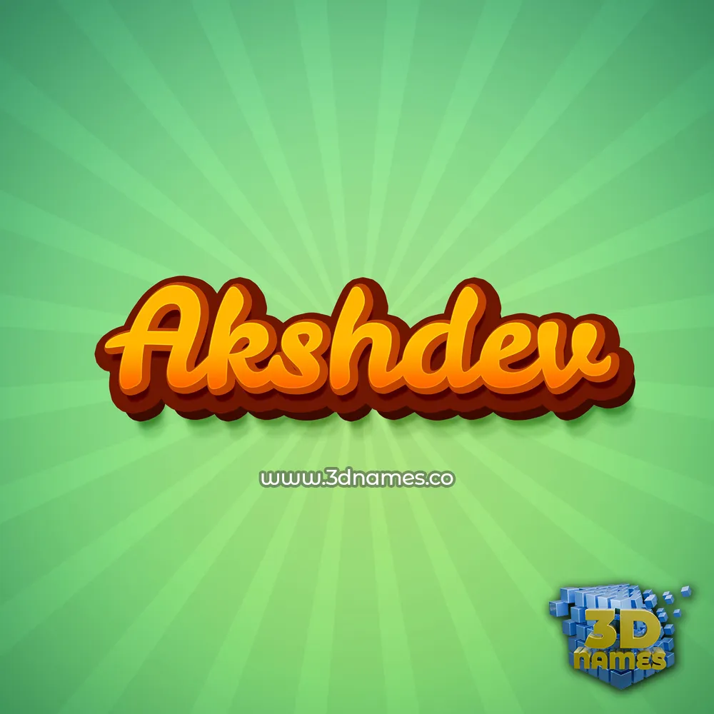 akshdev in Green Rays style - 3D name wallpaper
