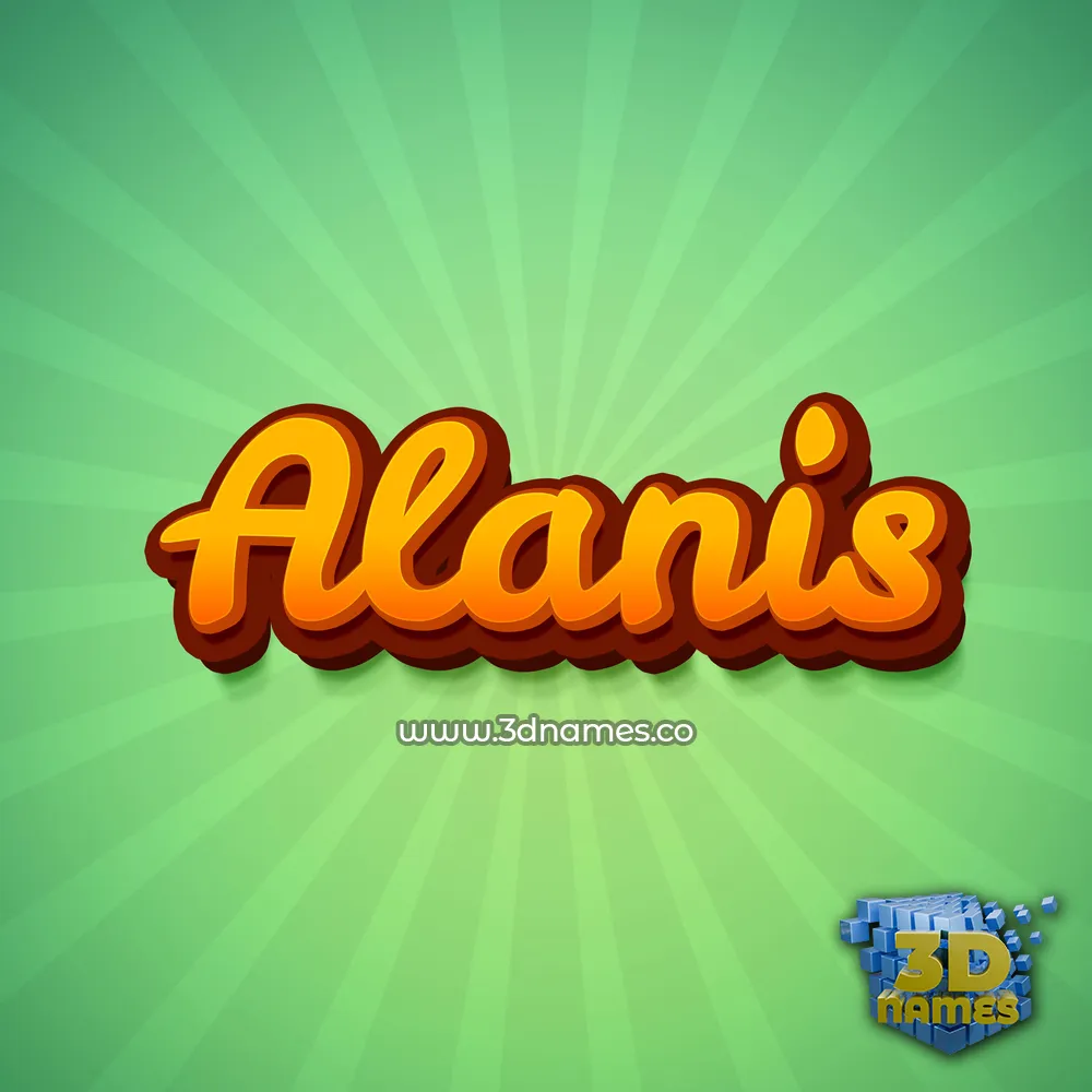 alanis in Green Rays style - 3D name wallpaper