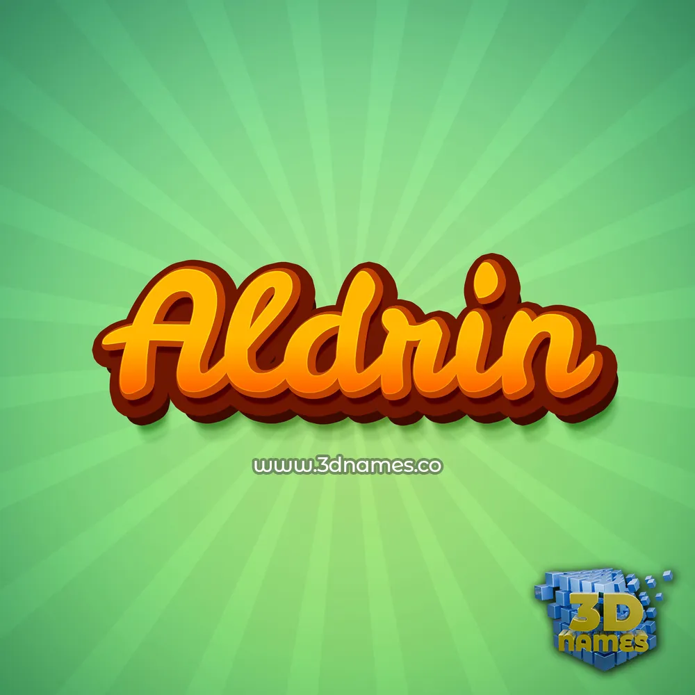 aldrin in Green Rays style - 3D name wallpaper