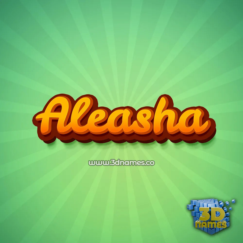 aleasha in Green Rays style - 3D name wallpaper