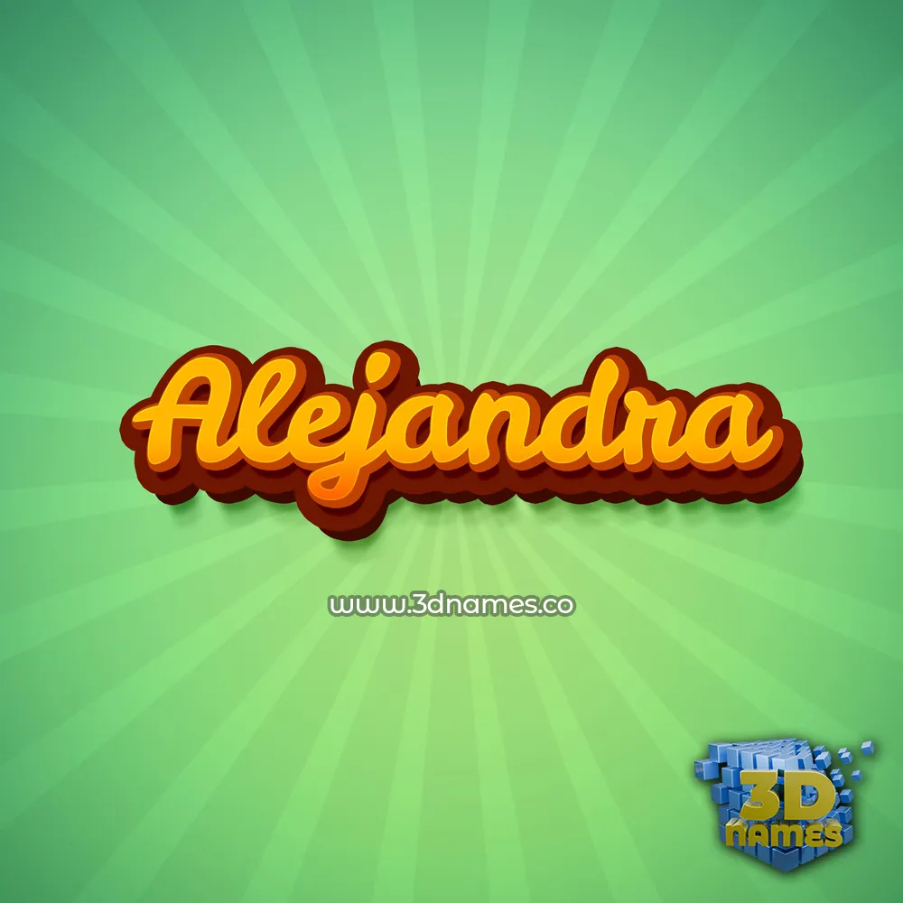 alejandra in Green Rays style - 3D name wallpaper