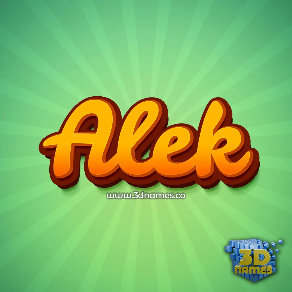 alek in Green Rays style - 3D name wallpaper
