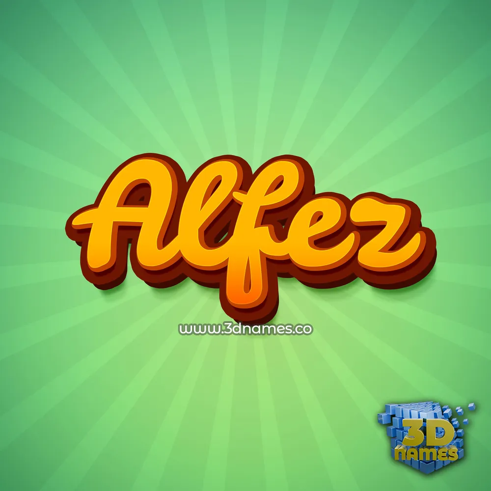 alfez in Green Rays style - 3D name wallpaper