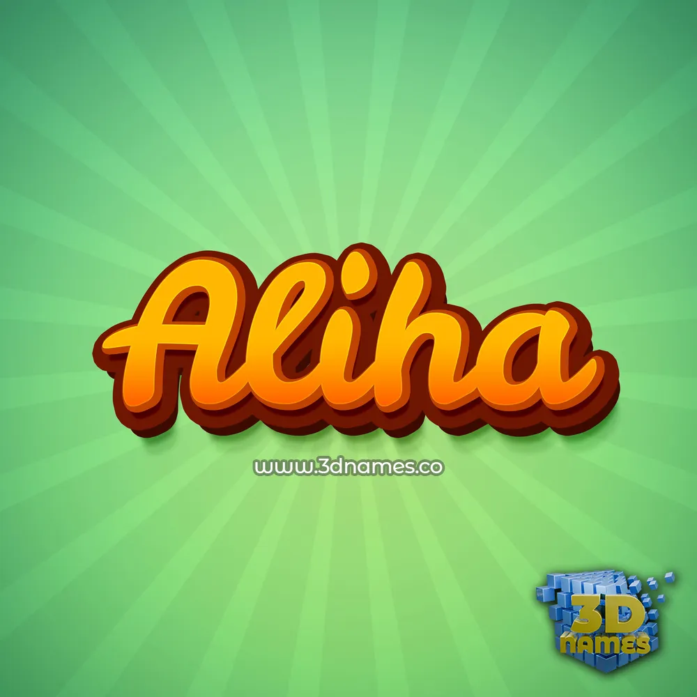 aliha in Green Rays style - 3D name wallpaper
