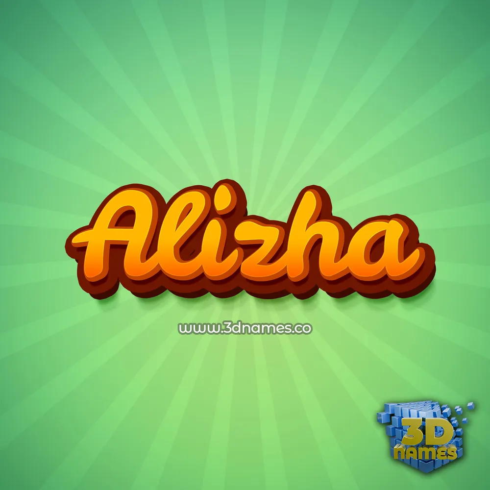 alizha in Green Rays style - 3D name wallpaper