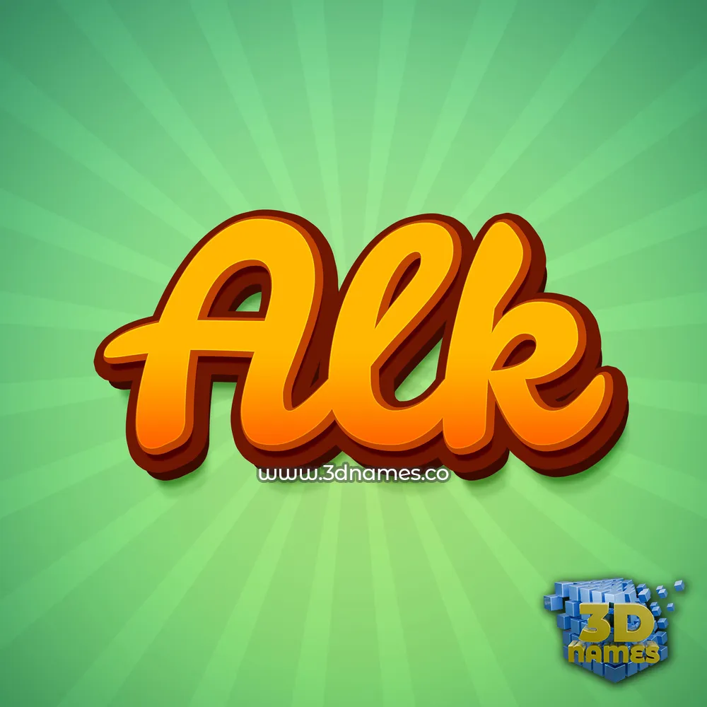alk in Green Rays style - 3D name wallpaper alk in Green Rays style - 3D name wallpaper