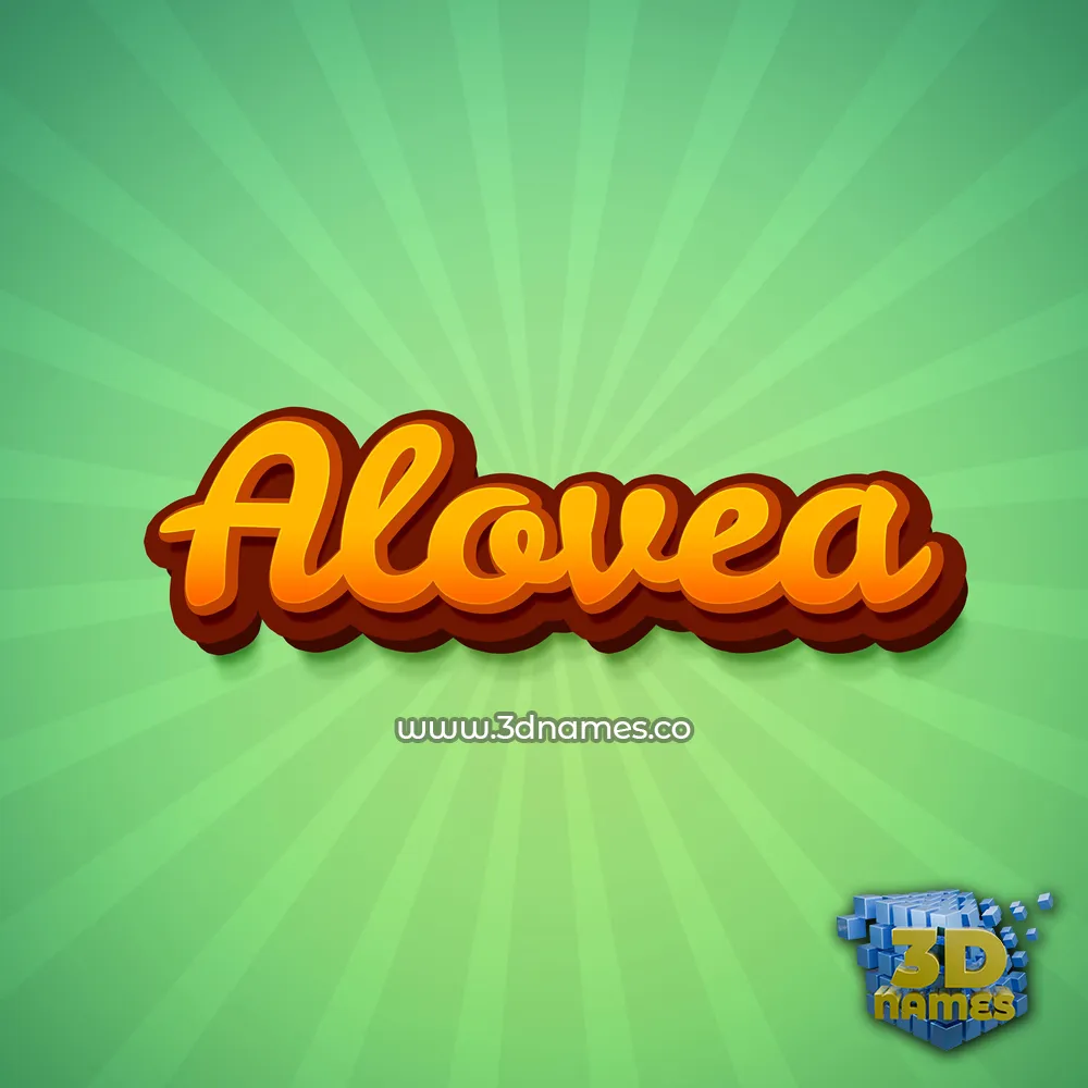 alovea in Green Rays style - 3D name wallpaper