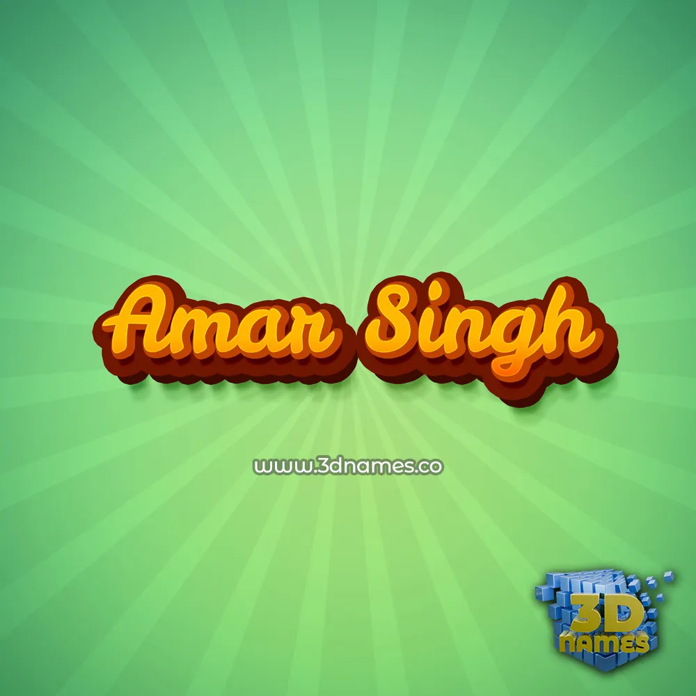 amar singh in Green Rays style - 3D name wallpaper