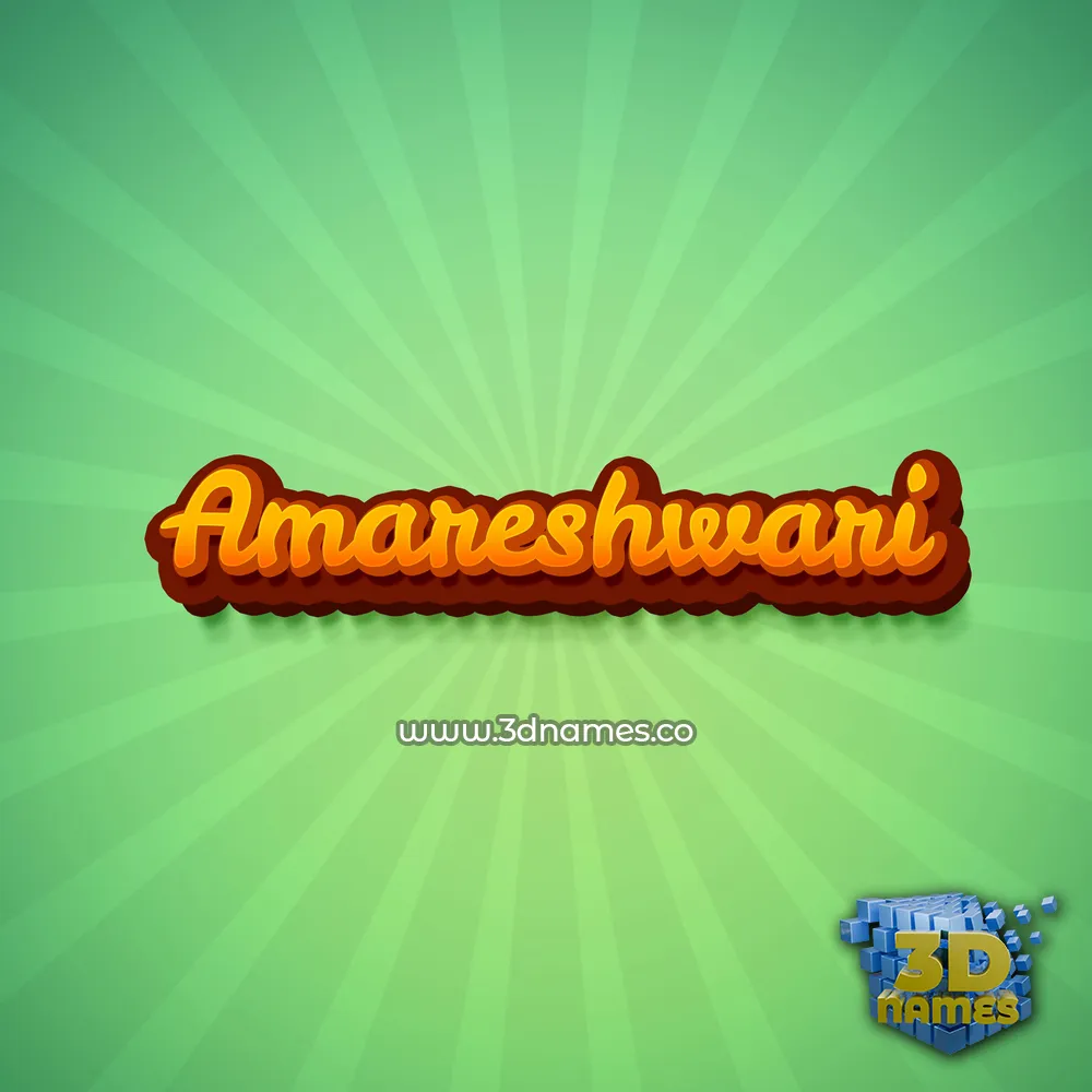amareshwari in Green Rays style - 3D name wallpaper