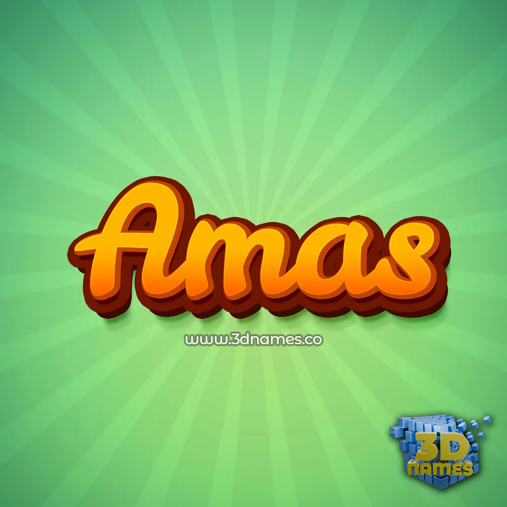 amas in Green Rays style - 3D name wallpaper