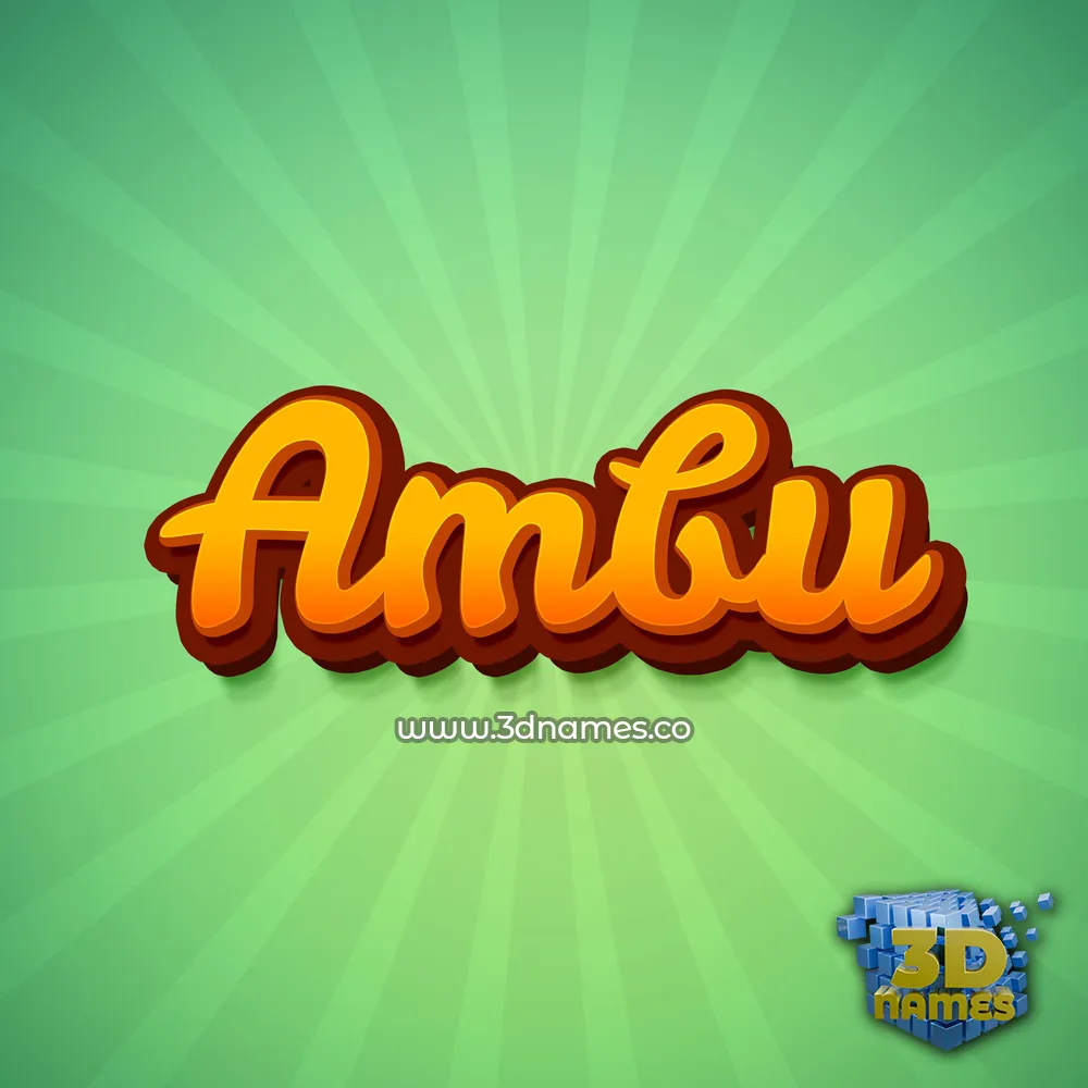 ambu in Green Rays style - 3D name wallpaper