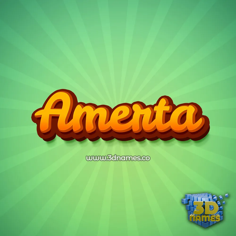 amerta in Green Rays style - 3D name wallpaper