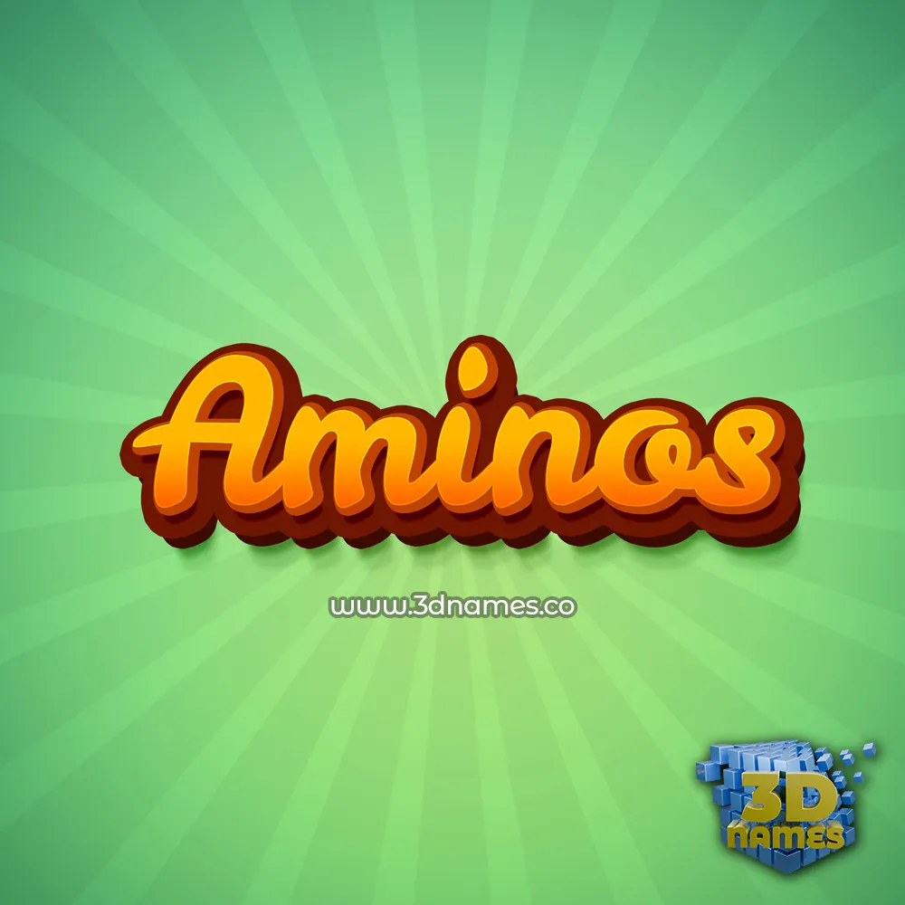 aminos in Green Rays style - 3D name wallpaper