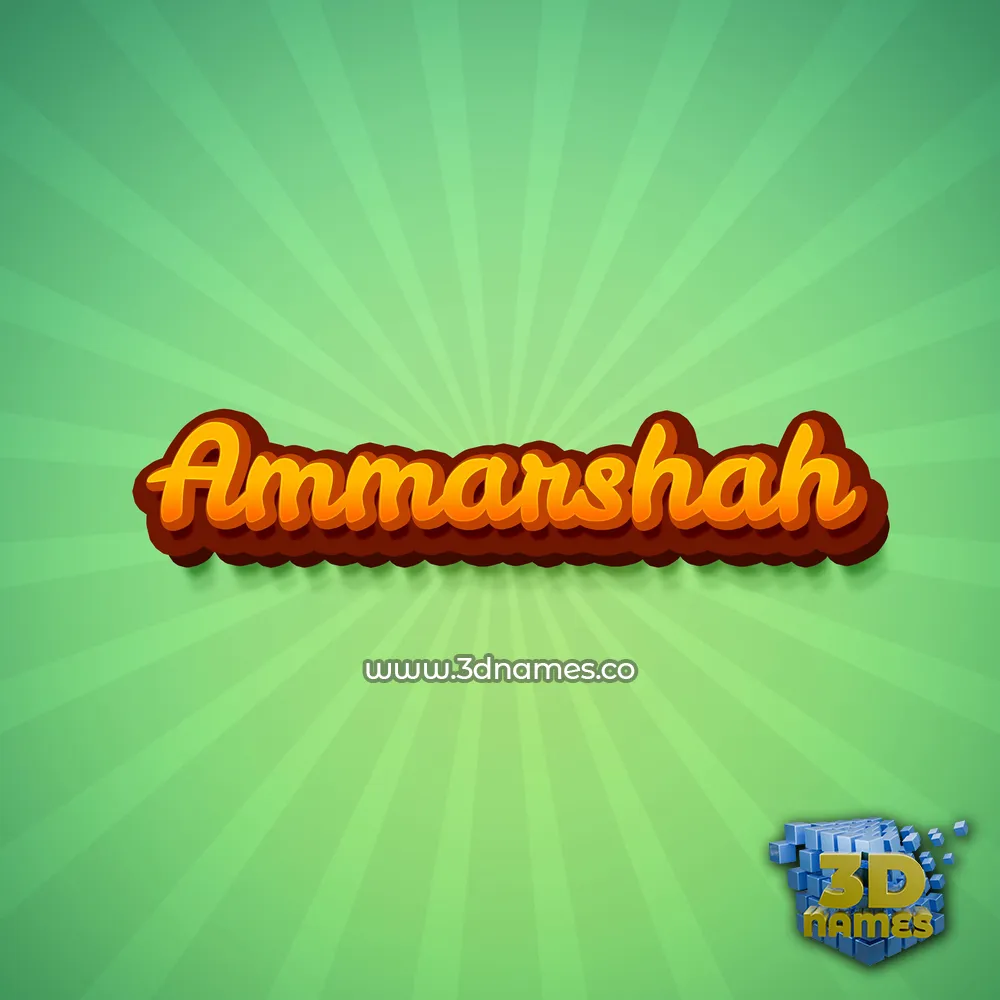 ammarshah in Green Rays style - 3D name wallpaper