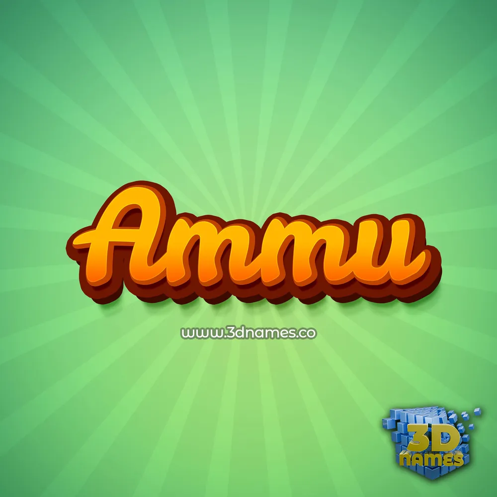 ammu in Green Rays style - 3D name wallpaper