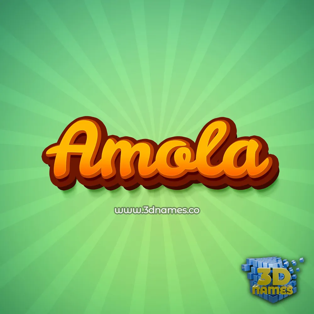 amola in Green Rays style - 3D name wallpaper