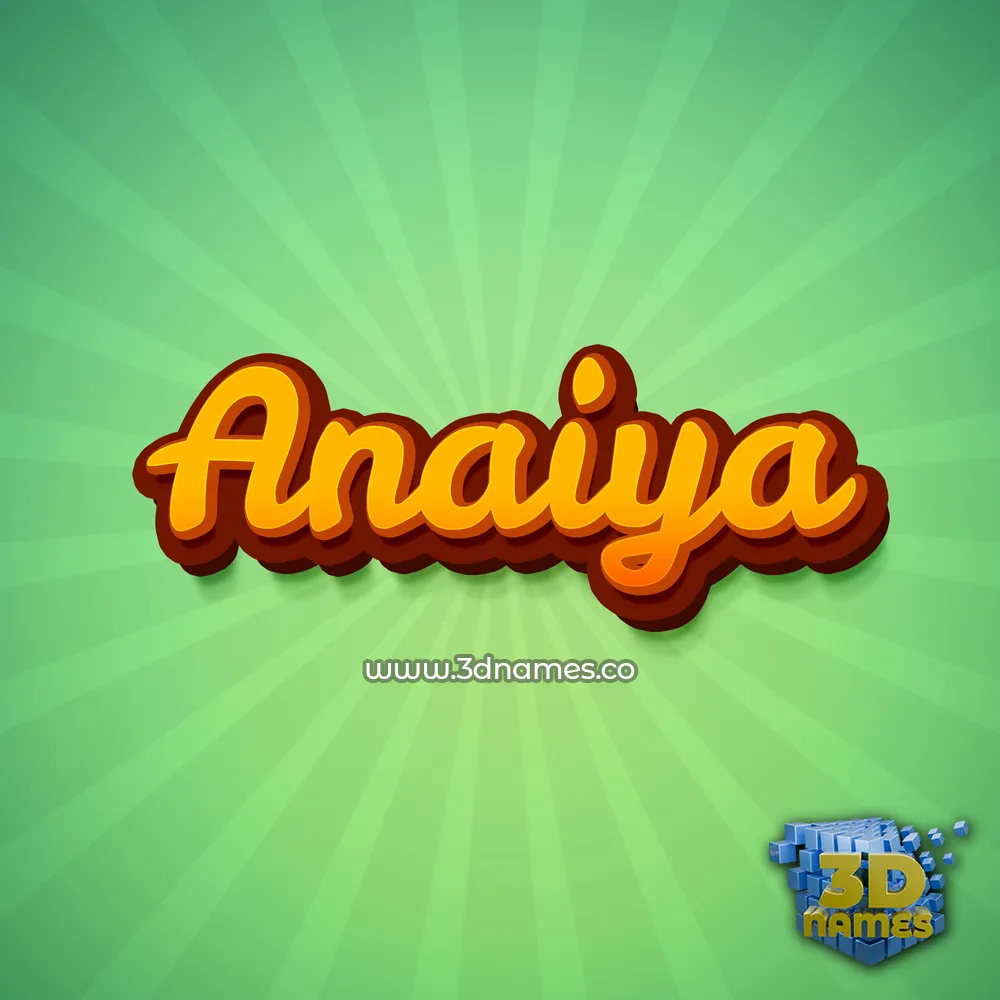 anaiya in Green Rays style - 3D name wallpaper