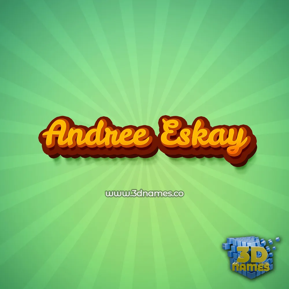 andree eskay in Green Rays style - 3D name wallpaper