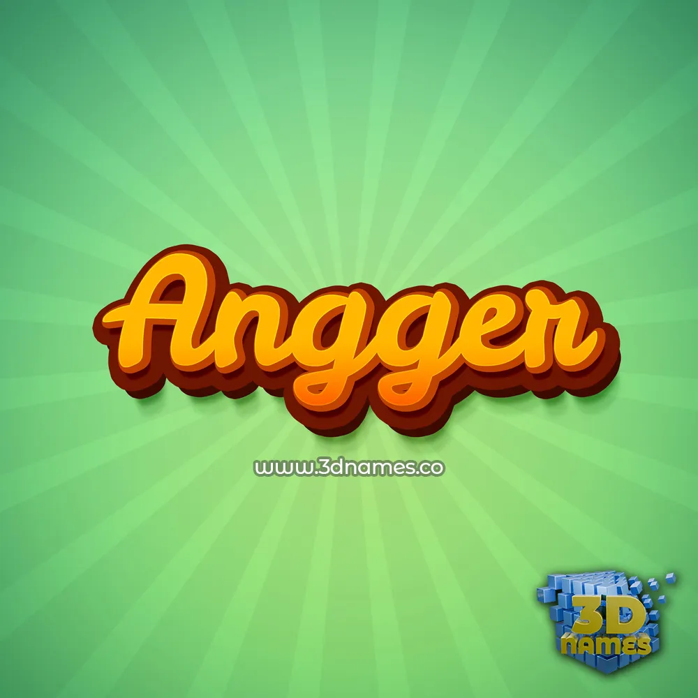 angger in Green Rays style - 3D name wallpaper
