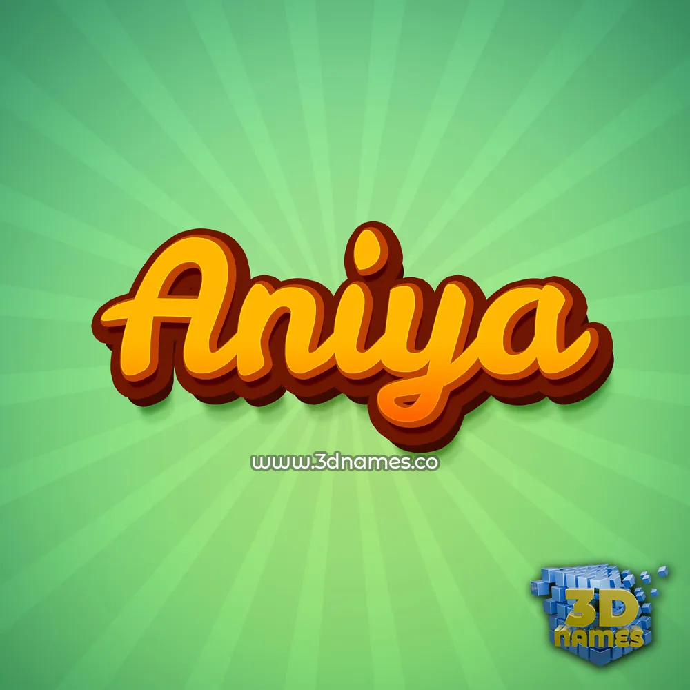 aniya in Green Rays style - 3D name wallpaper