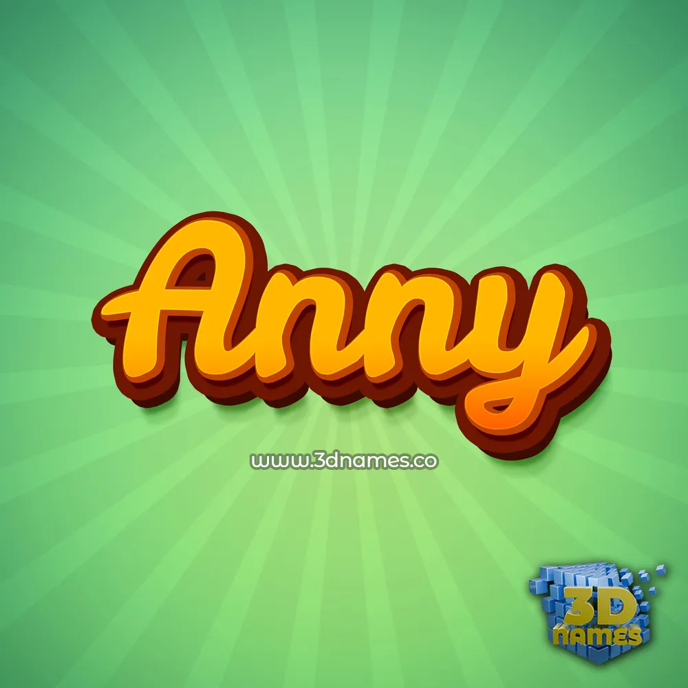 anny in Green Rays style - 3D name wallpaper