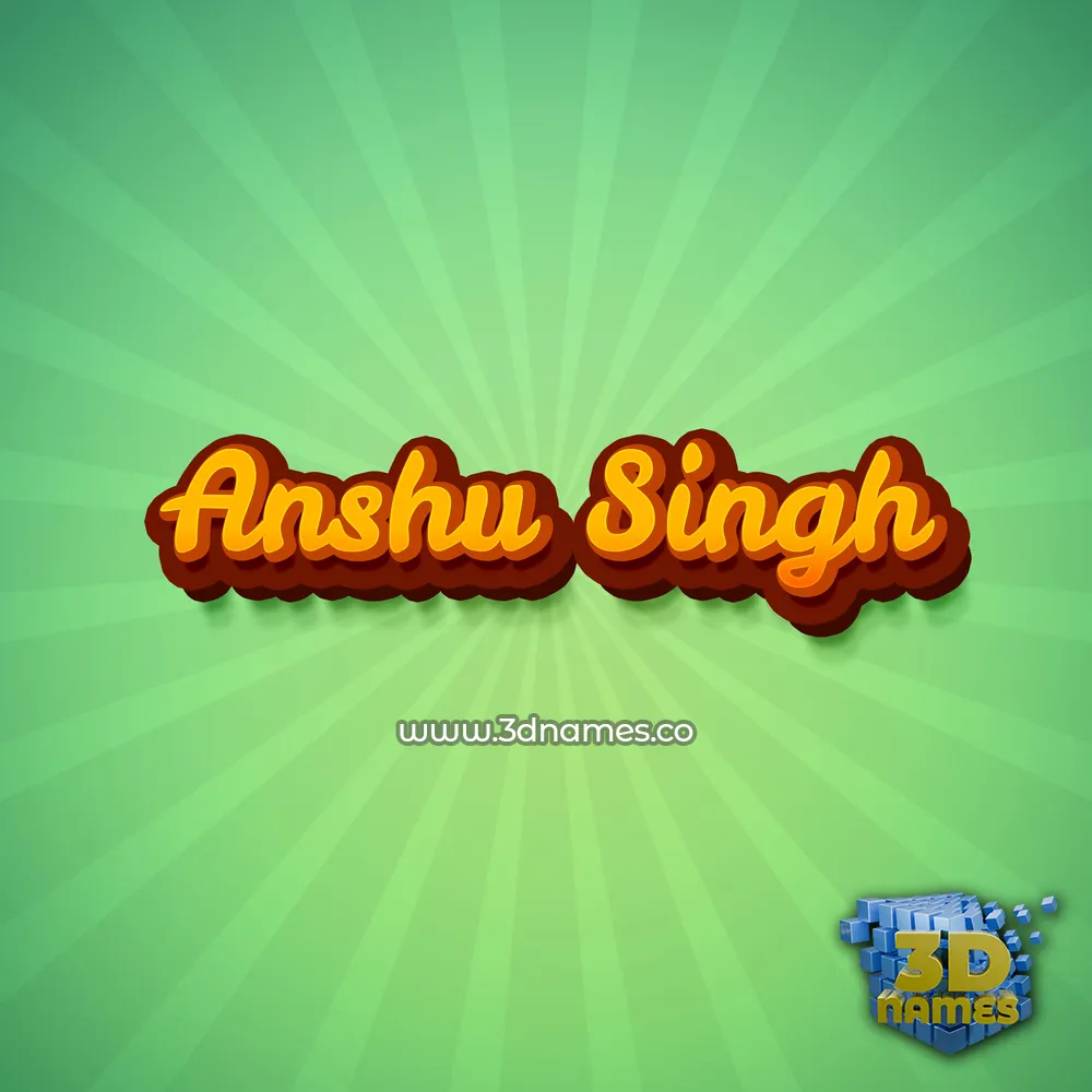 anshu singh in Green Rays style - 3D name wallpaper