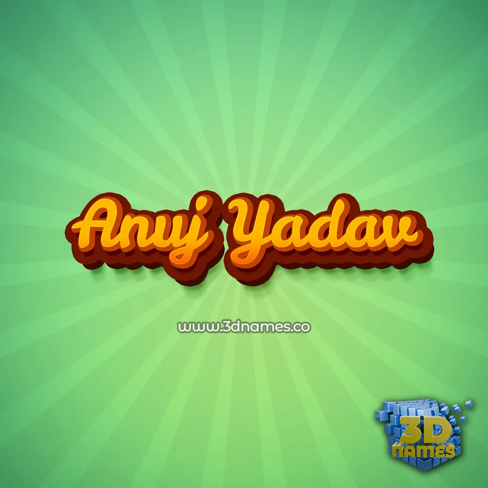 anuj yadav in Green Rays style - 3D name wallpaper