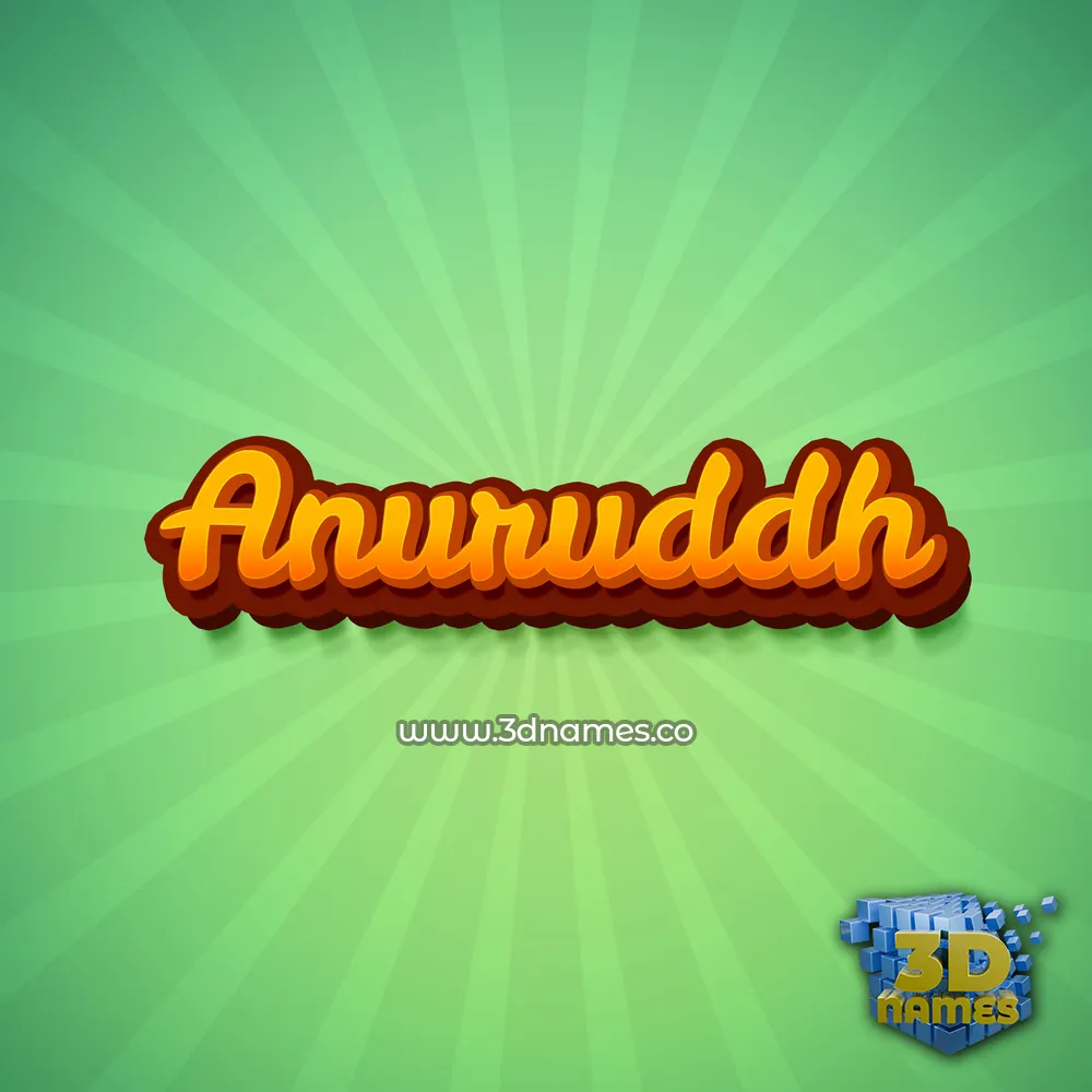 anuruddh in Green Rays style - 3D name wallpaper
