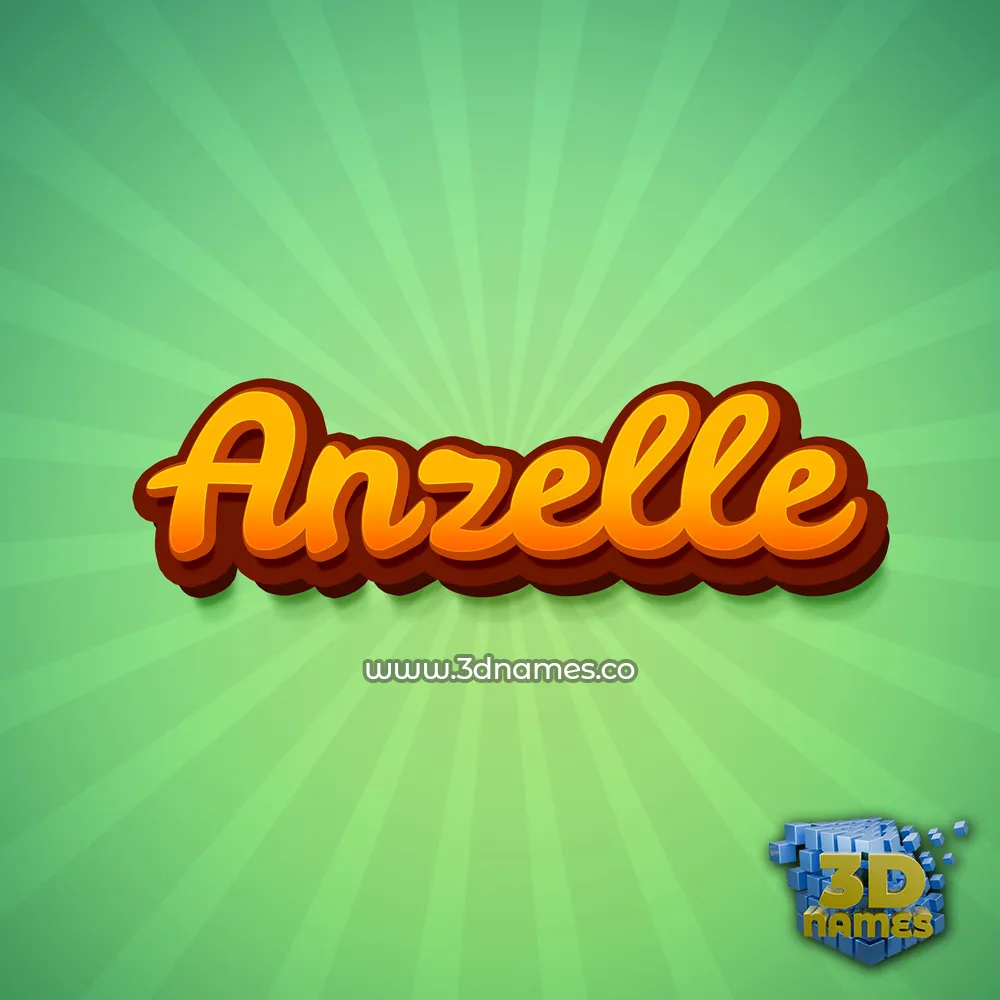 anzelle in Green Rays style - 3D name wallpaper