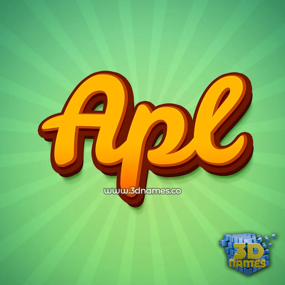 apl in Green Rays style - 3D name wallpaper