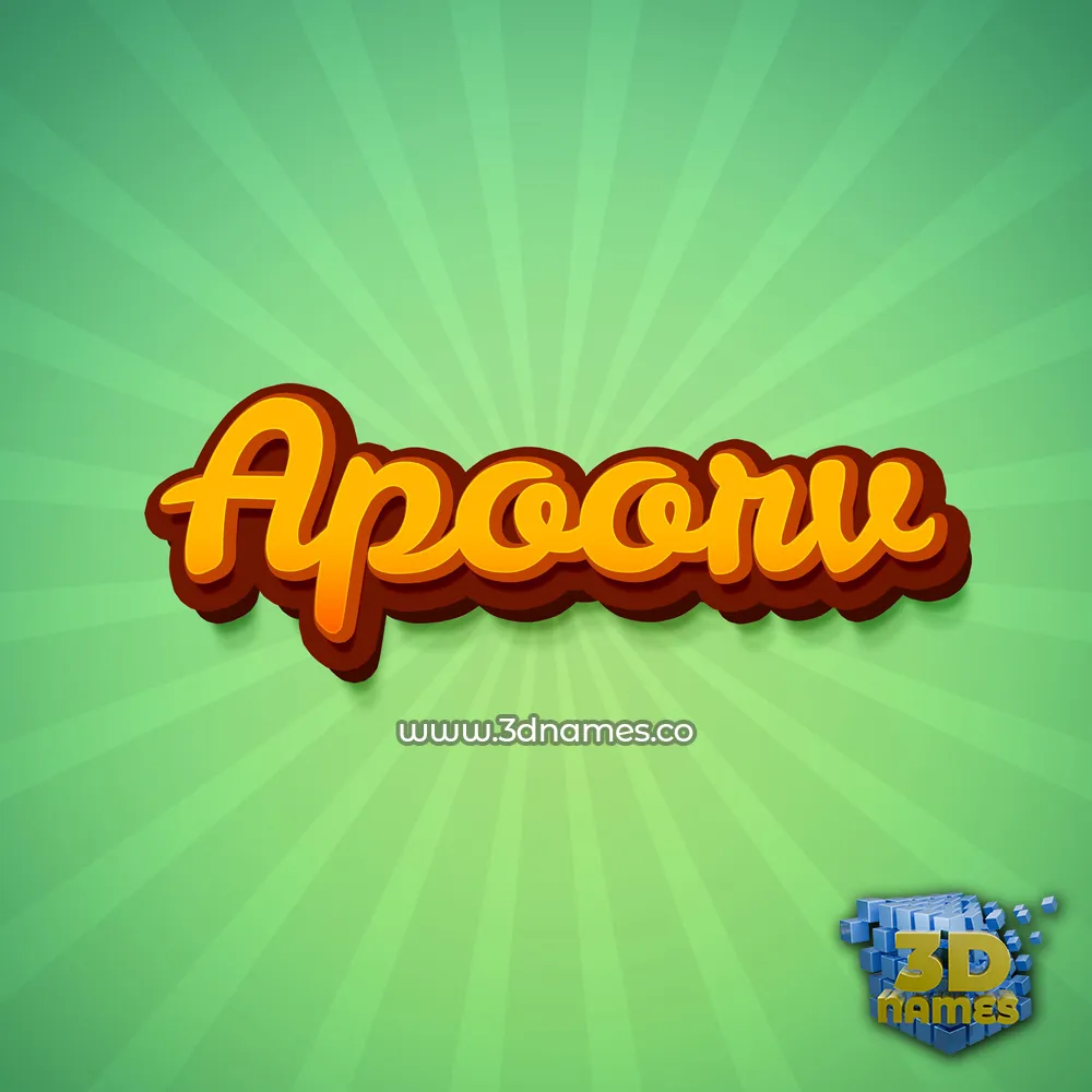 apoorv in Green Rays style - 3D name wallpaper
