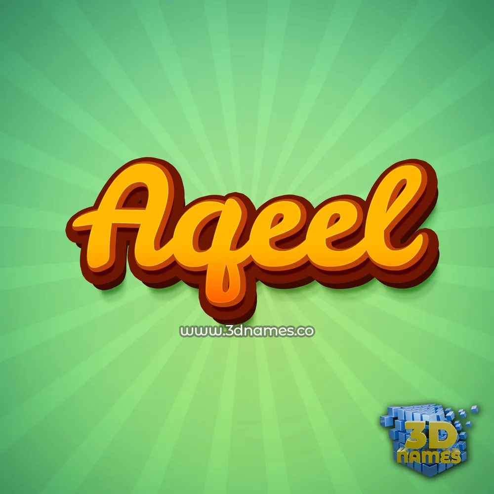 aqeel in Green Rays style - 3D name wallpaper