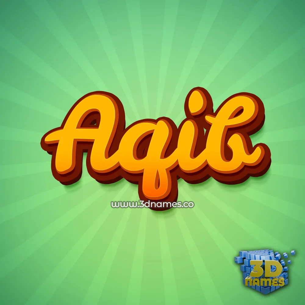 aqib in Green Rays style - 3D name wallpaper