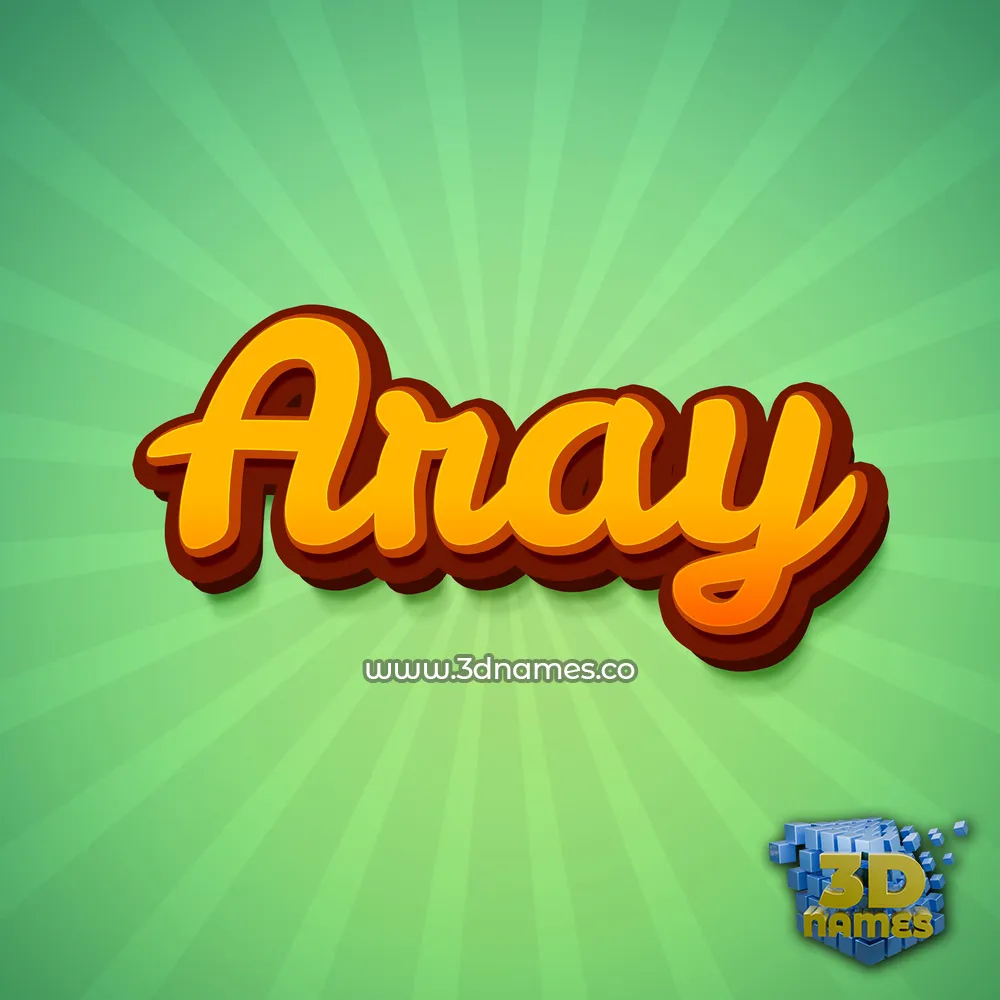 aray in Green Rays style - 3D name wallpaper