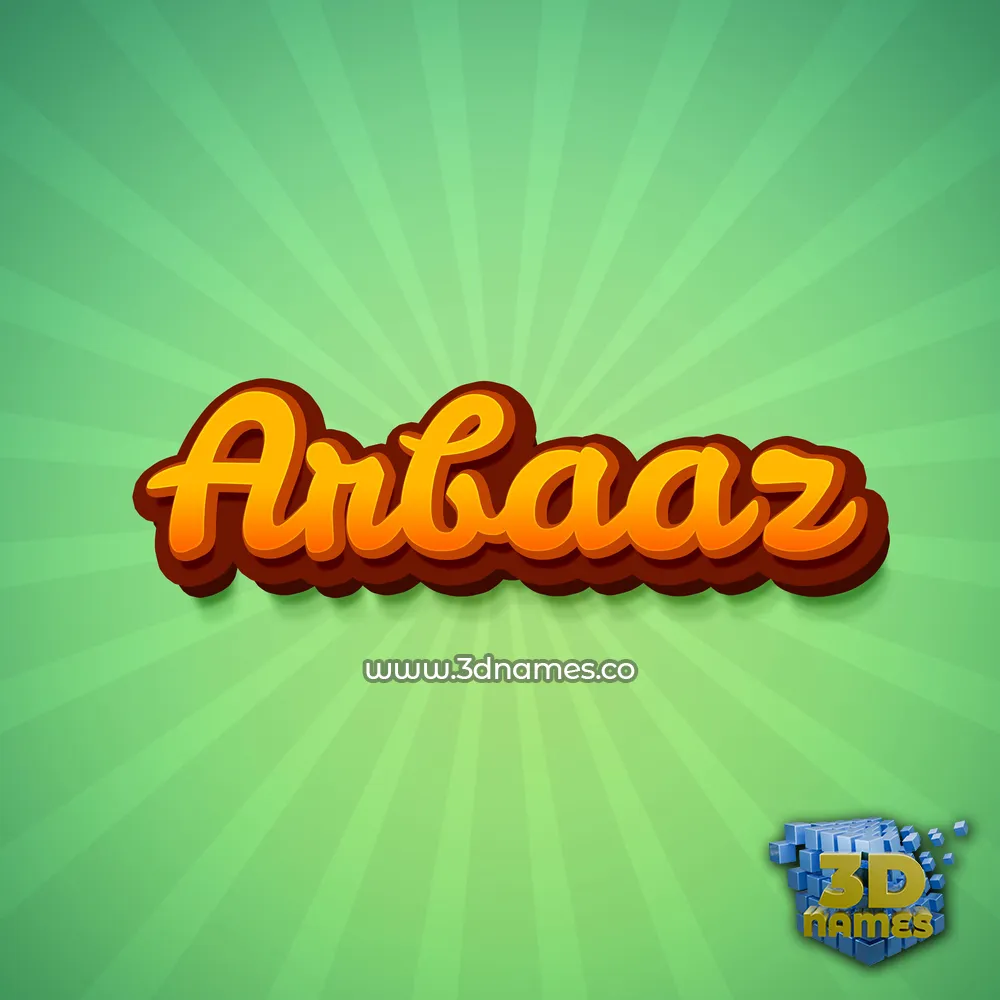 arbaaz in Green Rays style - 3D name wallpaper