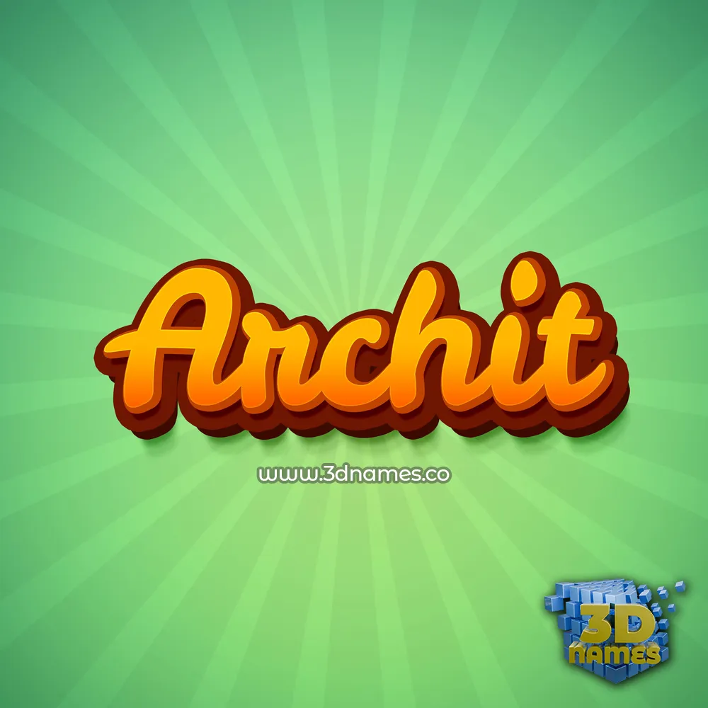 archit in Green Rays style - 3D name wallpaper