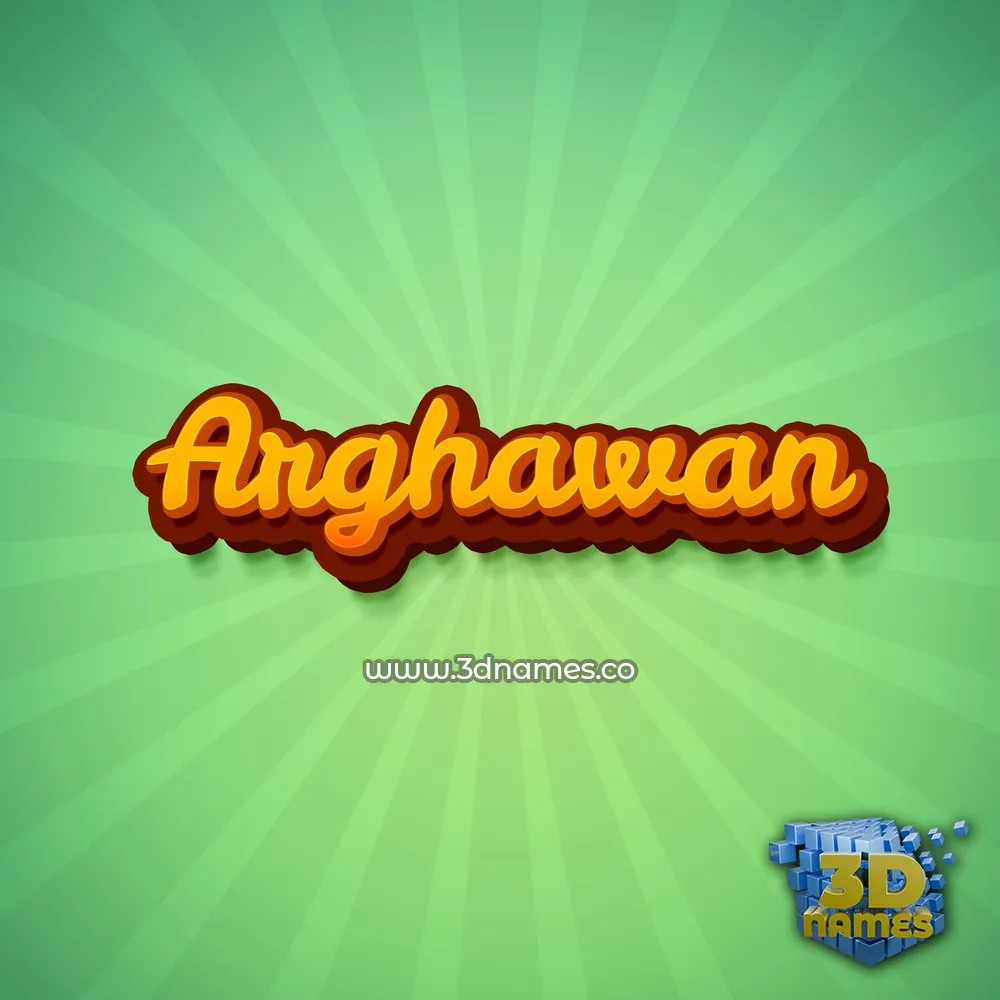 arghawan in Green Rays style - 3D name wallpaper
