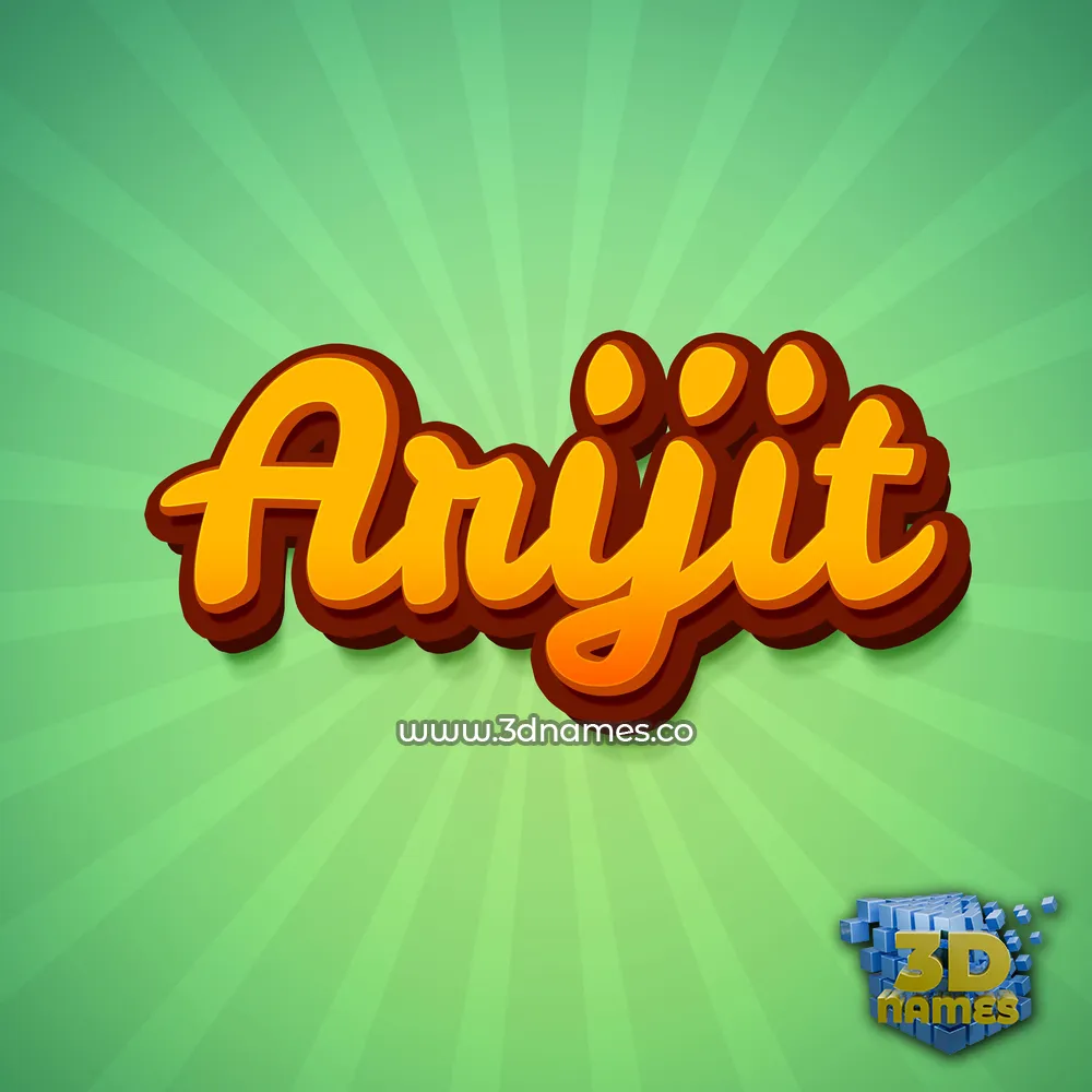 arijit in Green Rays style - 3D name wallpaper