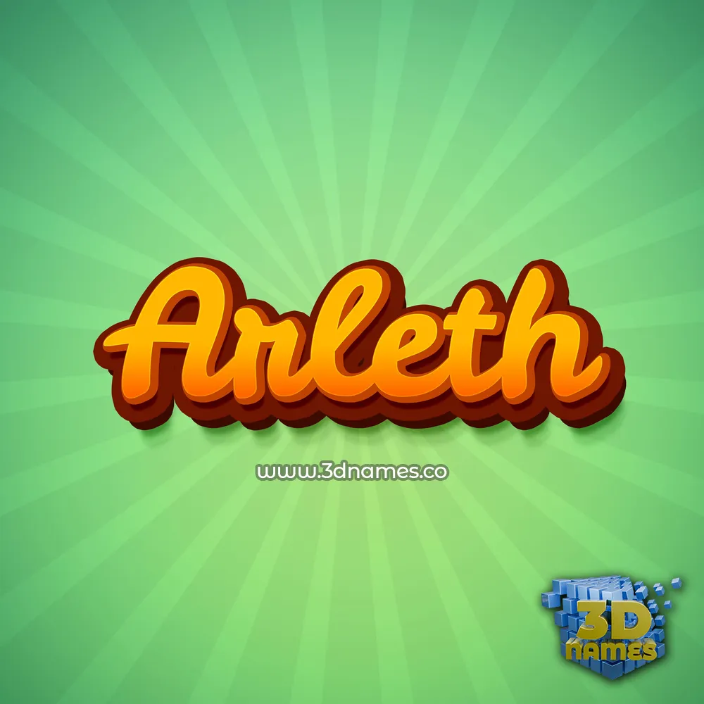 arleth in Green Rays style - 3D name wallpaper