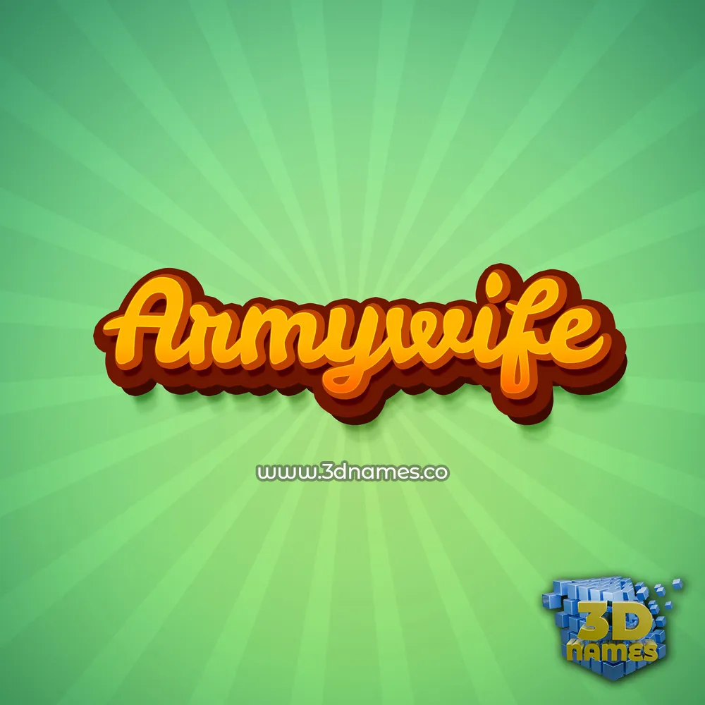 armywife in Green Rays style - 3D name wallpaper armywife in Green Rays style - 3D name wallpaper