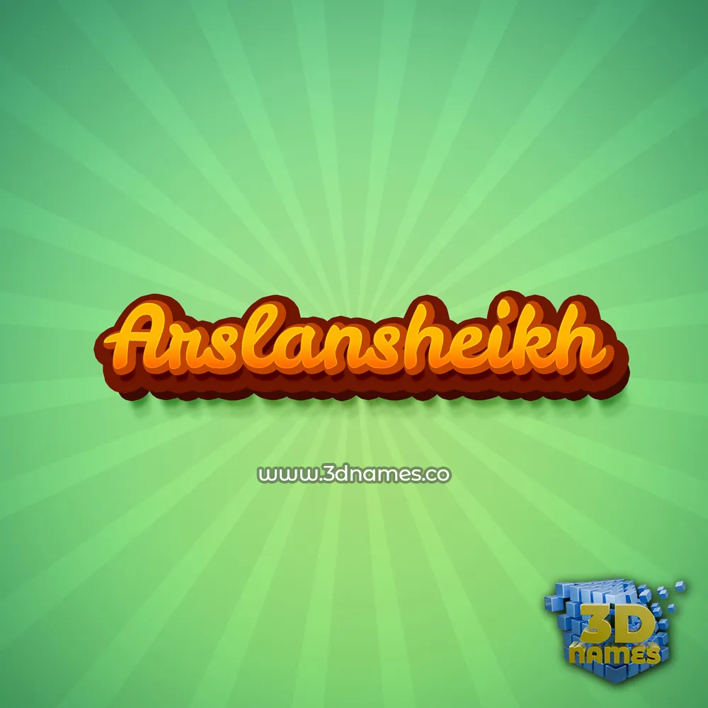 arslansheikh in Green Rays style - 3D name wallpaper