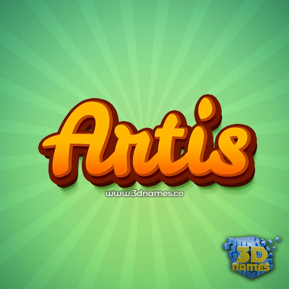 artis in Green Rays style - 3D name wallpaper